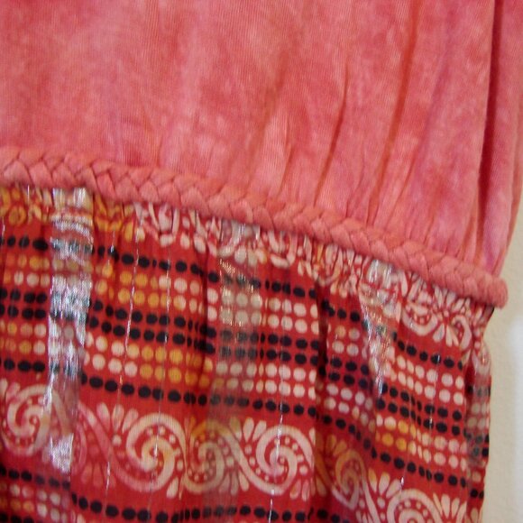 Lucky Brand Babydoll Top Boho Sleeveless V-neck Pink Red Orange NEW NWT Large - Picture 12 of 12